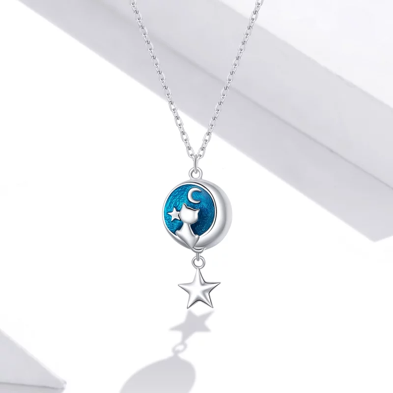 (image pour) Collier Style PANDORA Lune & Chat - SCN422 - Afficher 5
