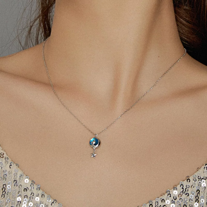 (image pour) Collier Style PANDORA Lune & Chat - SCN422 - Afficher 7