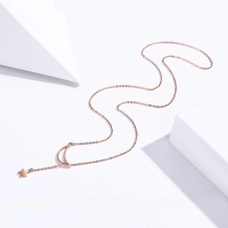 (image pour) Collier Style PANDORA Lune étoilée - SCN108-C - Afficher 3