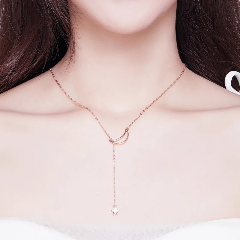 (image pour) Collier Style PANDORA Lune étoilée - SCN108-C - Afficher 4