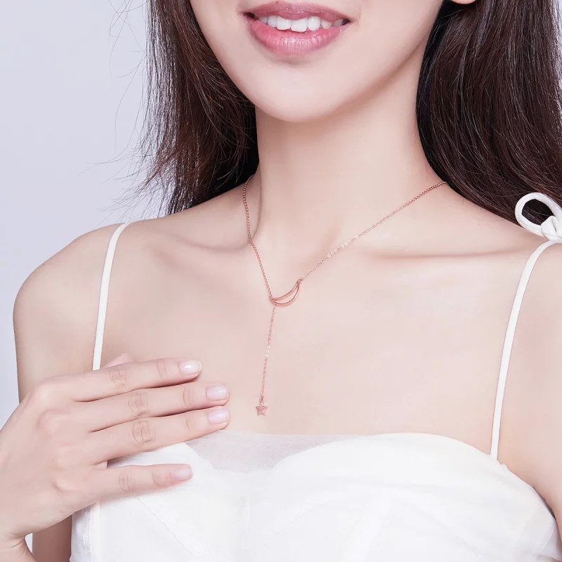 (image pour) Collier Style PANDORA Lune étoilée - SCN108-C - Afficher 5