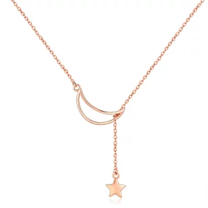 Collier Style PANDORA Lune étoilée - SCN108-C (image pour) Collier Style PANDORA Lune étoilée - SCN108-C