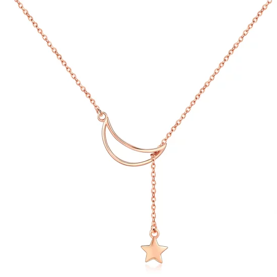 (image pour) Collier Style PANDORA Lune étoilée - SCN108-C