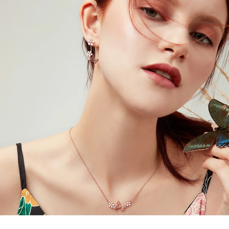 (image pour) Collier Style PANDORA Papillon dansant - BSN053 - Afficher 7