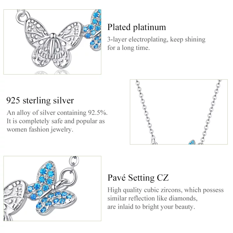(image pour) Collier Style PANDORA Papillon - SCN384 - Afficher 4