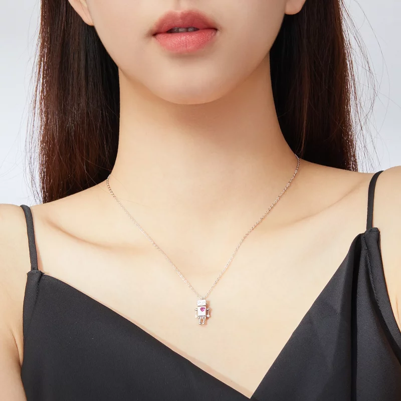 (image pour) Collier Style PANDORA Robot d'amour - SCN388 - Afficher 9