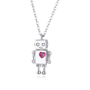 (image pour) Collier Style PANDORA Robot d'amour - SCN388