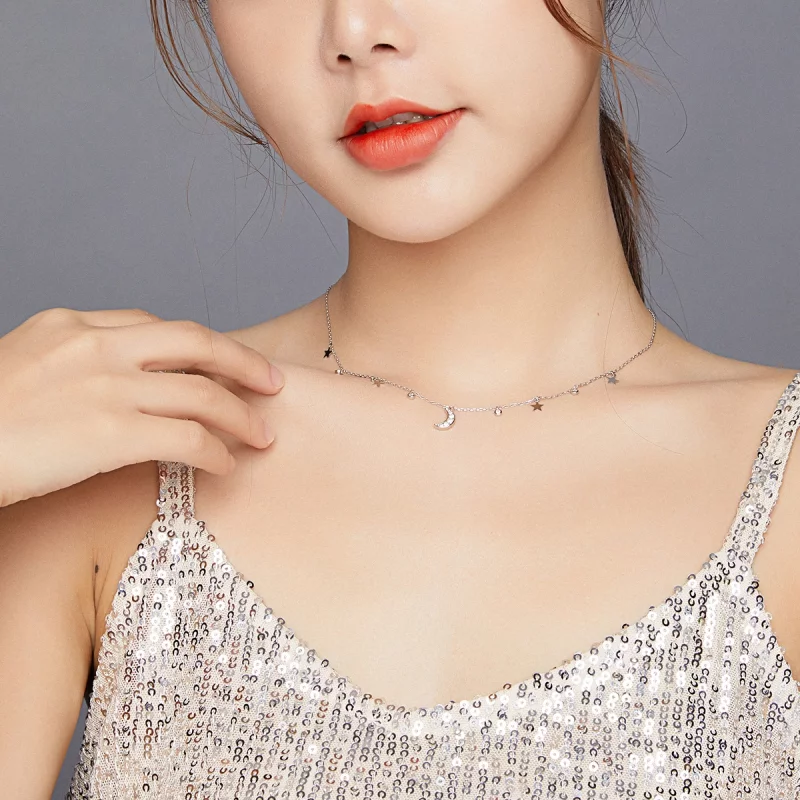(image pour) Collier Style PANDORA Rêve Étoile Lune - SCN420 - Afficher 6