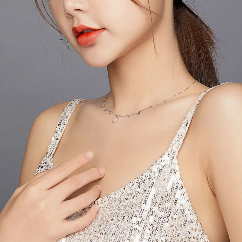 (image pour) Collier Style PANDORA Rêve Étoile Lune - SCN420 - Afficher 7