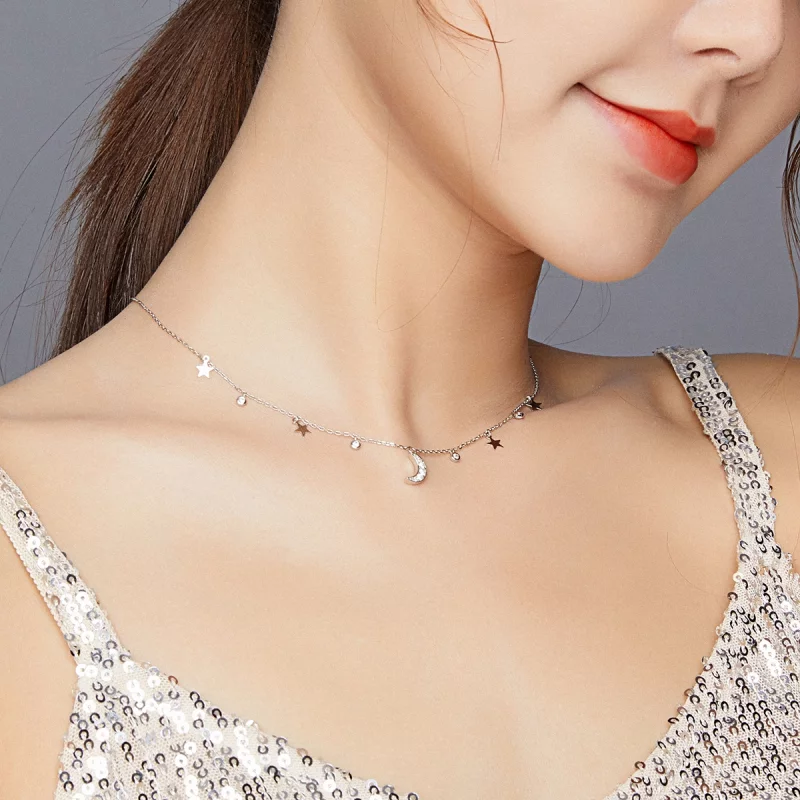(image pour) Collier Style PANDORA Rêve Étoile Lune - SCN420 - Afficher 8