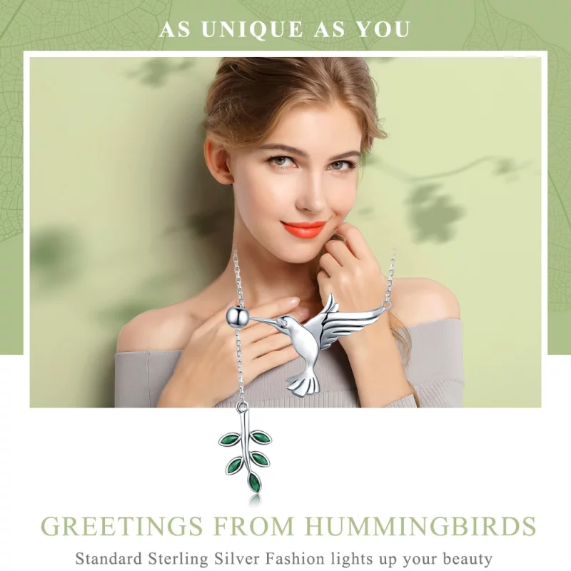 (image pour) Collier Style PANDORA Salutations des colibris - SCN217 - Afficher 2