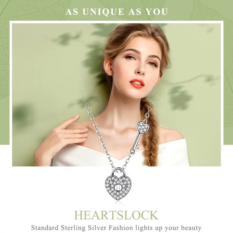(image pour) Collier Style PANDORA Serrure de coeur - SCN315 - Afficher 2
