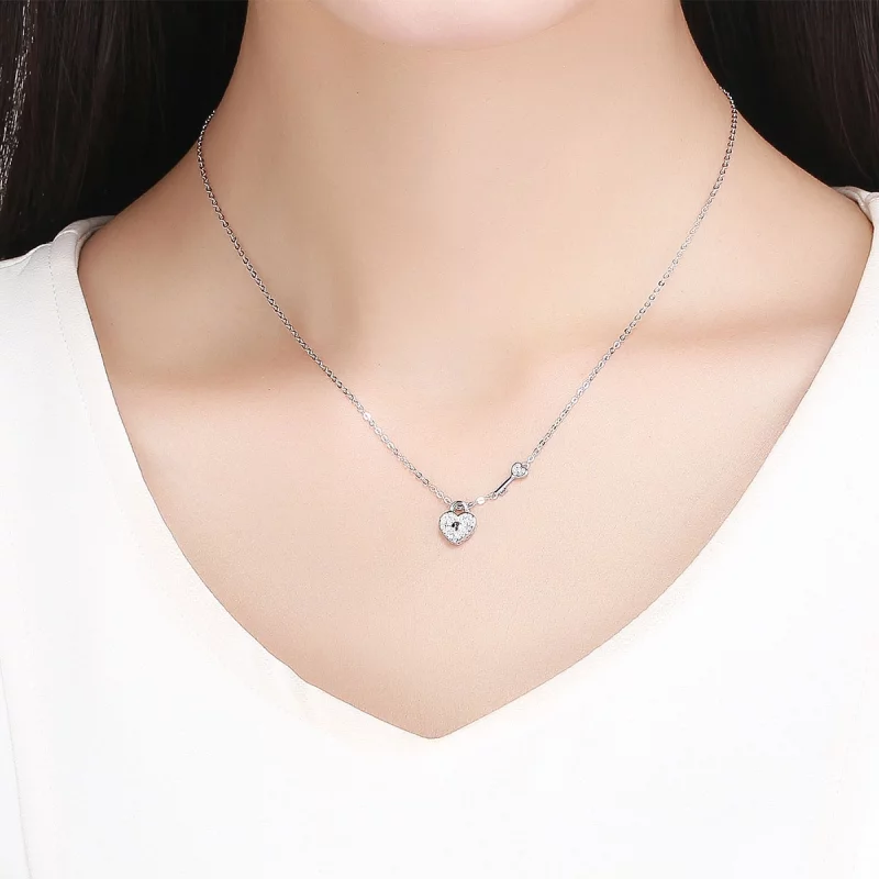 (image pour) Collier Style PANDORA Serrure de coeur - SCN315 - Afficher 8
