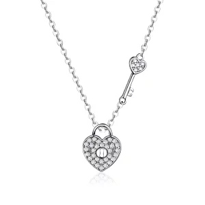 (image pour) Collier Style PANDORA Serrure de coeur - SCN315