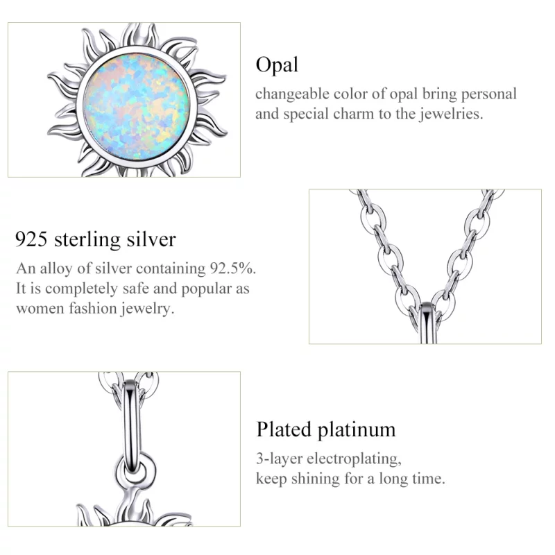 (image pour) Collier Style PANDORA Soleil bleu - SCN399 - Afficher 4