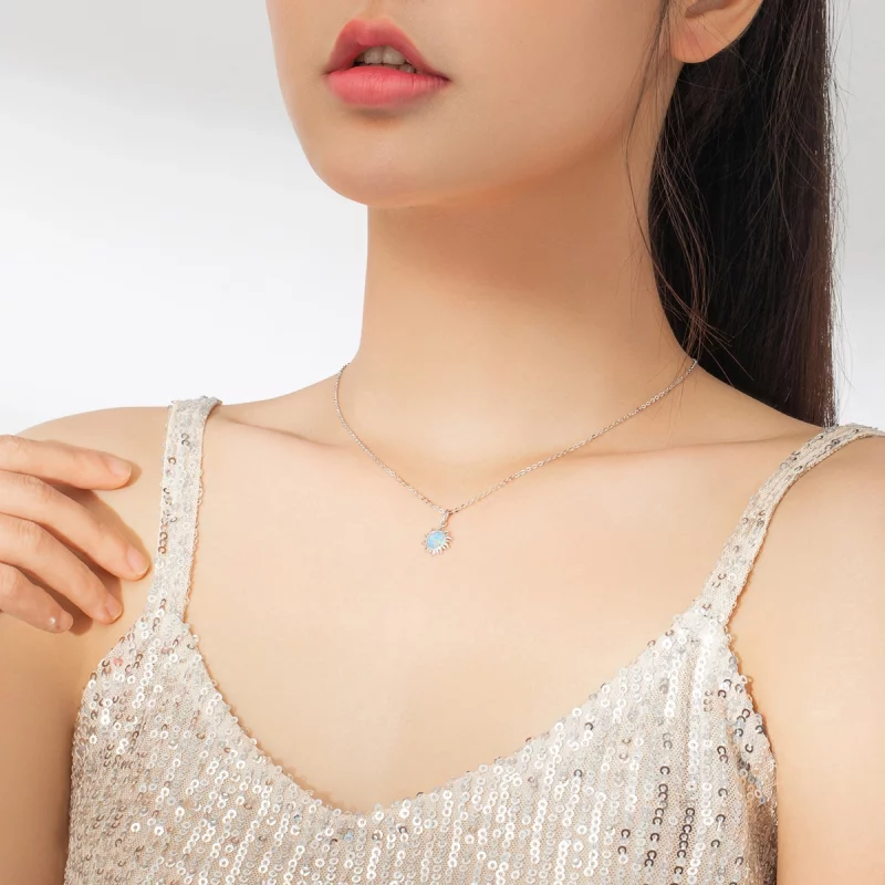 (image pour) Collier Style PANDORA Soleil bleu - SCN399 - Afficher 8
