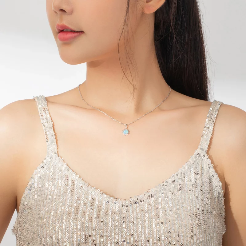 (image pour) Collier Style PANDORA Soleil bleu - SCN399 - Afficher 10