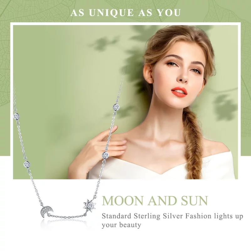 (image pour) Collier Style PANDORA Soleil et Lune Gloire - SCN272 - Afficher 2