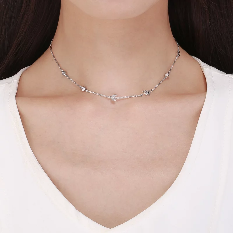 (image pour) Collier Style PANDORA Soleil et Lune Gloire - SCN272 - Afficher 7