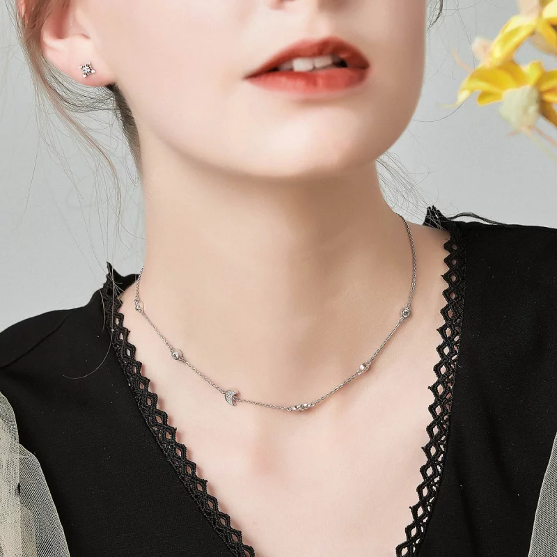 (image pour) Collier Style PANDORA Soleil et Lune Gloire - SCN272 - Afficher 8