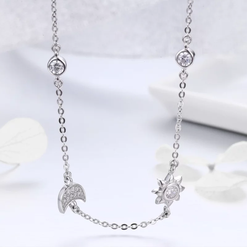 (image pour) Collier Style PANDORA Soleil et Lune Gloire - SCN272 - Afficher 9