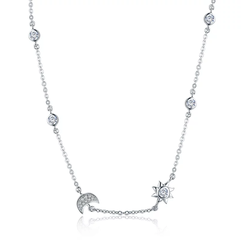 (image pour) Collier Style PANDORA Soleil et Lune Gloire - SCN272