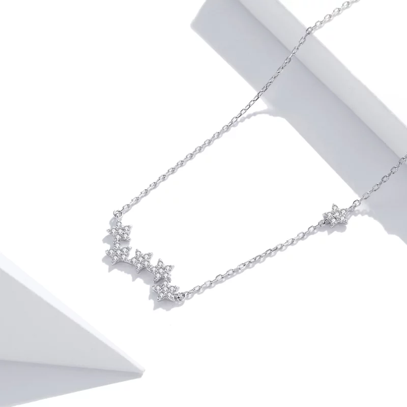 (image pour) Collier Style PANDORA Étoiles scintillantes - SCN419 - Afficher 2