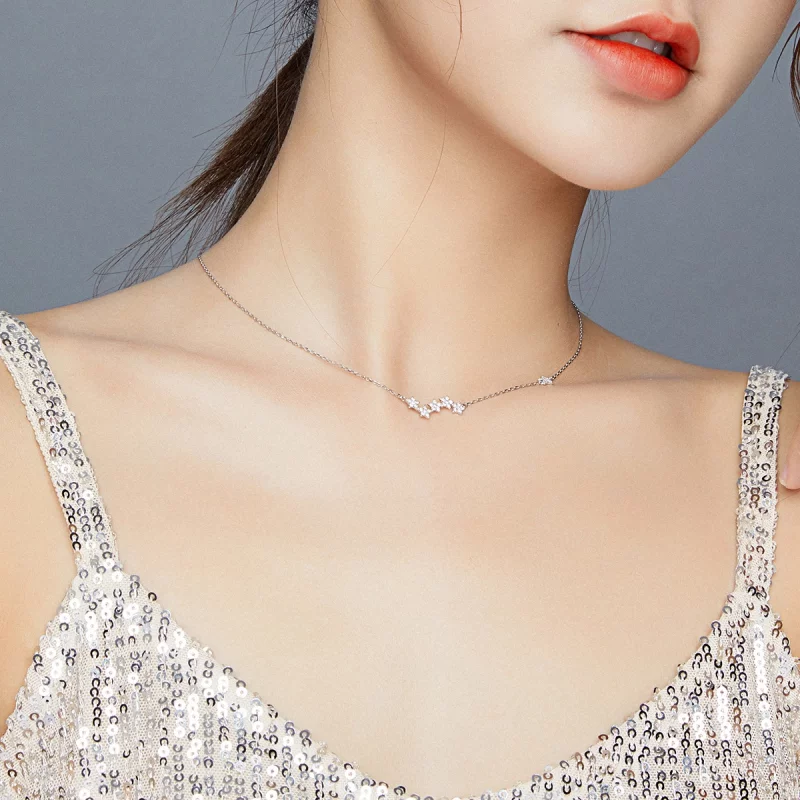 (image pour) Collier Style PANDORA Étoiles scintillantes - SCN419 - Afficher 7