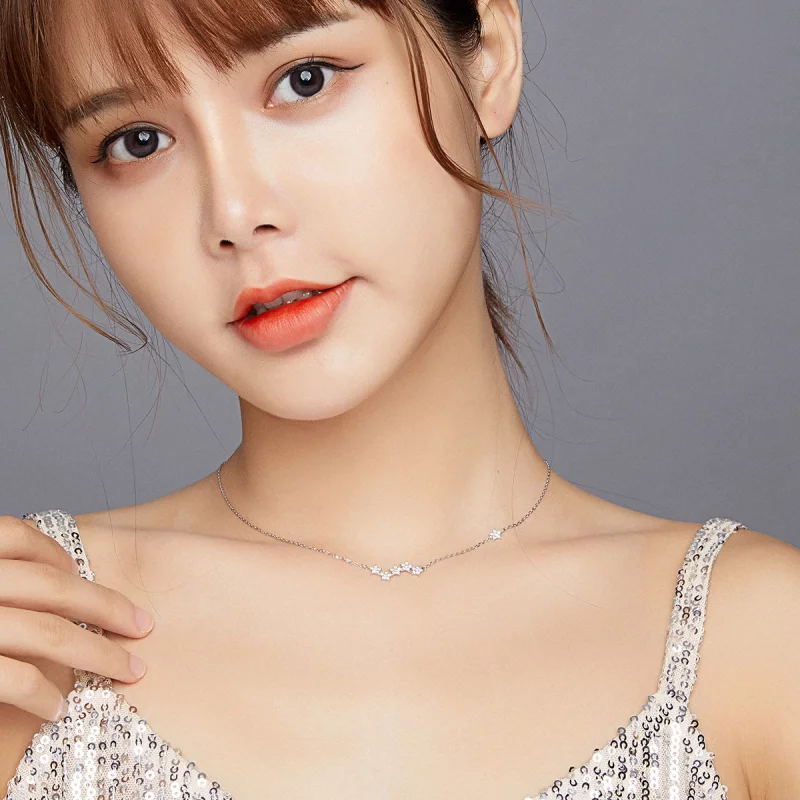 (image pour) Collier Style PANDORA Étoiles scintillantes - SCN419 - Afficher 8