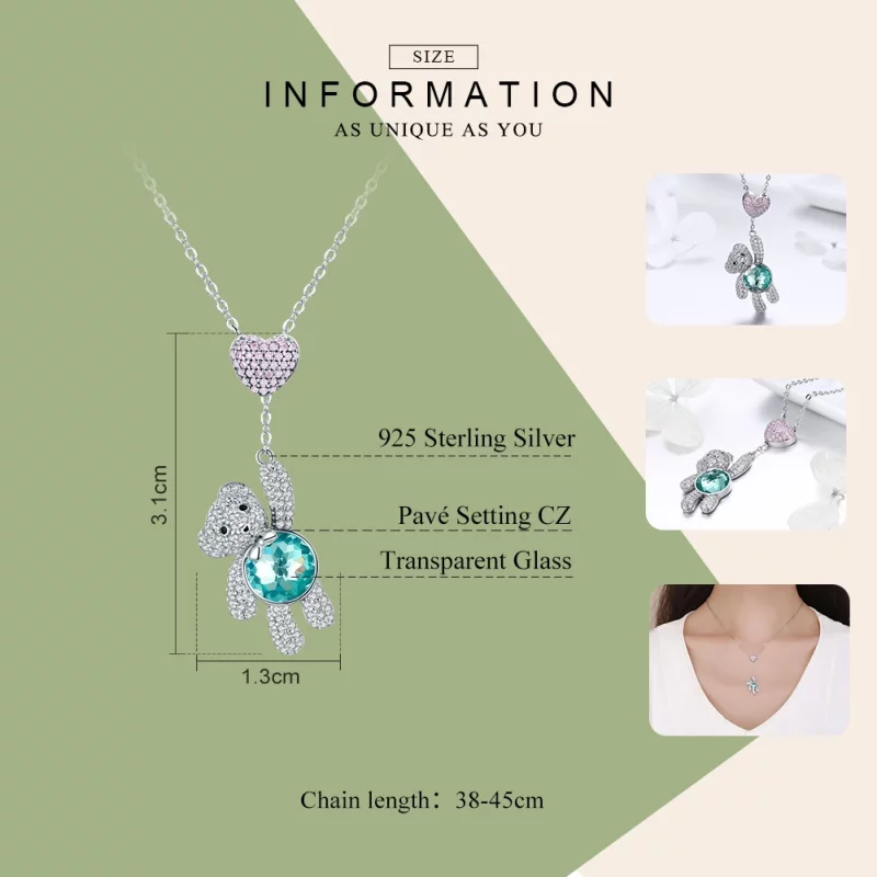 (image pour) Collier Style PANDORA Un ours mignon - SCN271 - Afficher 3