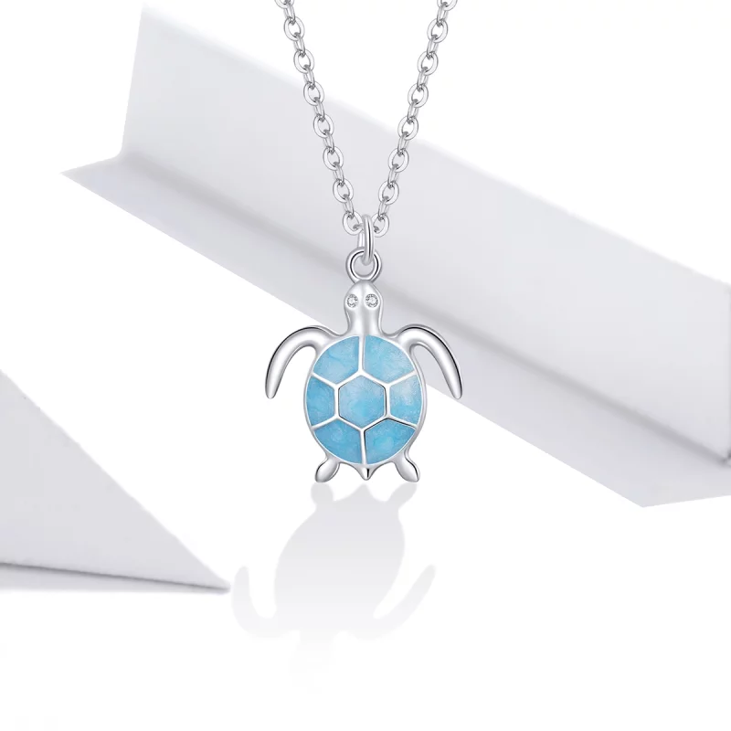 (image pour) Collier Tortue Bleue de Style Pandora - SCN446 - Afficher 2
