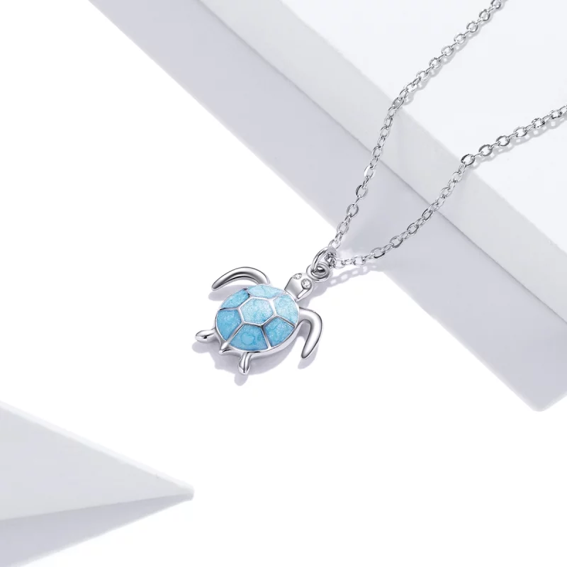(image pour) Collier Tortue Bleue de Style Pandora - SCN446 - Afficher 3