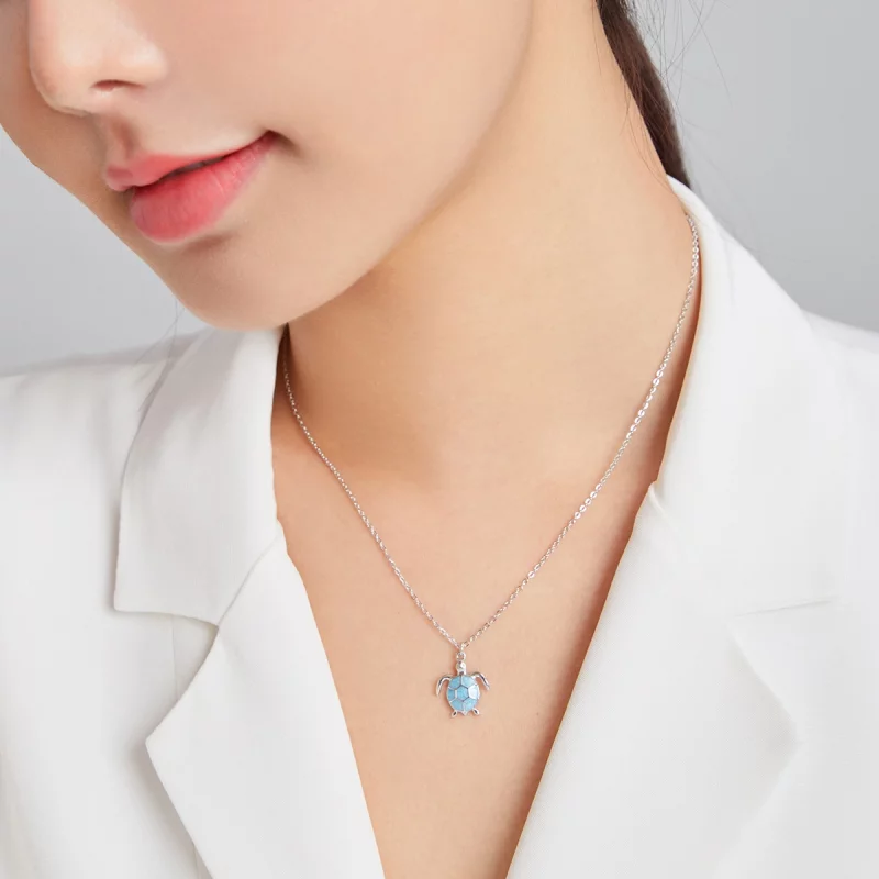 (image pour) Collier Tortue Bleue de Style Pandora - SCN446 - Afficher 7