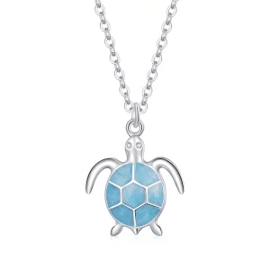 (image pour) Collier Tortue Bleue de Style Pandora - SCN446