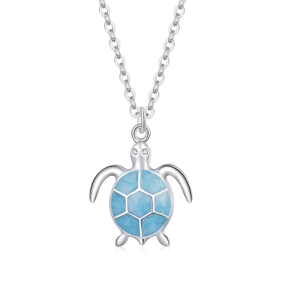 (image pour) Collier Tortue Bleue de Style Pandora - SCN446