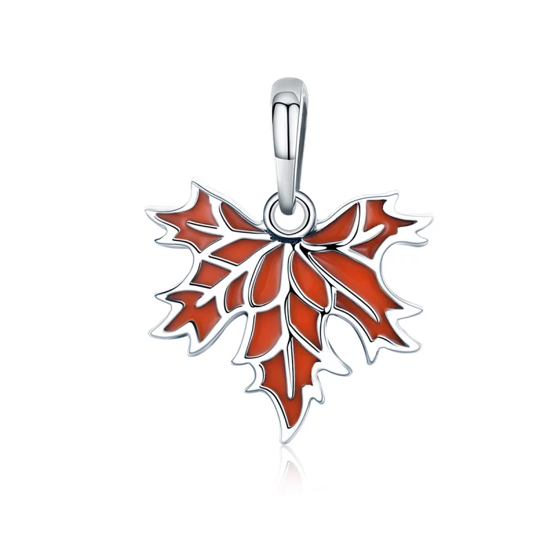 (image pour) Pendentif Collier de Style Pandora Feuilles d'Érable d'Automne Tardif - SCC585 - Afficher 2