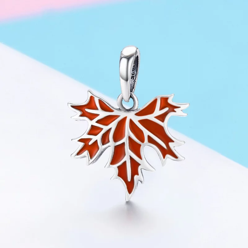 (image pour) Pendentif Collier de Style Pandora Feuilles d'Érable d'Automne Tardif - SCC585 - Afficher 4