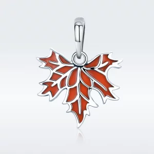 Pendentif Collier de Style Pandora Feuilles d'Érable d'Automne Tardif - SCC585 (image pour) Pendentif Collier de Style Pandora Feuilles d'Érable d'Automne Tardif - SCC585