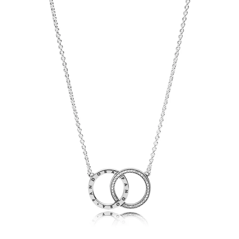 (image pour) Collier Anneaux Signature PANDORA - 396235CZ-45 - Colliers et pendentifs | PANDORA