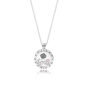 (image pour) Collier Pendentif Médaillon Flottant avec Cœurs Éternels Miniatures - PANDORA - R800063