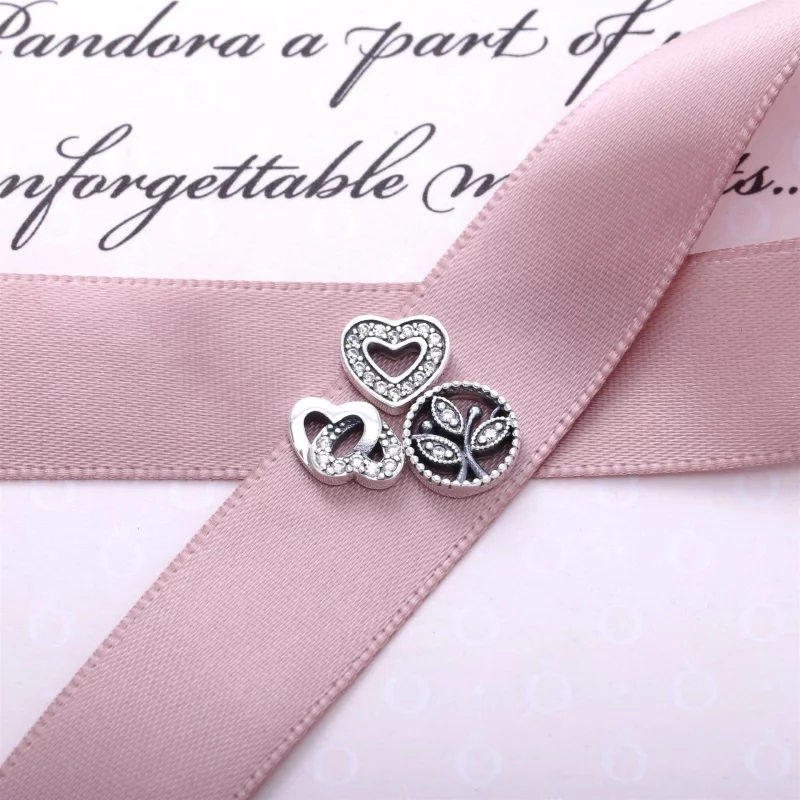 (image pour) Collier Pendentif Médaillon Flottant avec Symboles Miniatures Amour et Famille - - Afficher 5