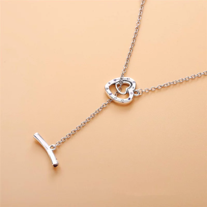 (image pour) Collier Signature coeur en Argent PANDORA France - 397246NRPMX - Afficher 3