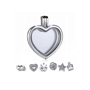 (image pour) PANDORA - Pendentif Médaillon Médaillons flottants de médaillon de coeur - PJ00262-1