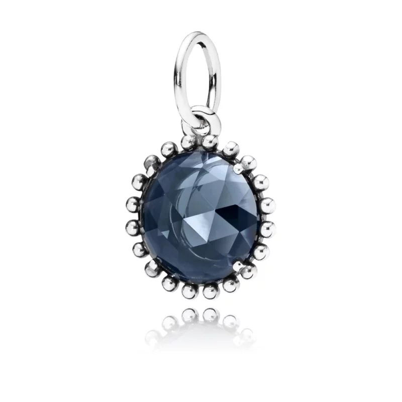 (image pour) Pendentif en Argent 925/1000e et cristal couleur bleu nuit - PANDORA
