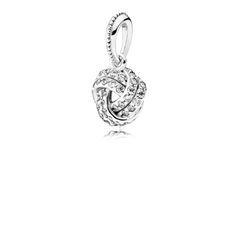 (image pour) Pendentif Nœud d'Amour Scintillant pour collier pandora - PANDORA - 390385CZ