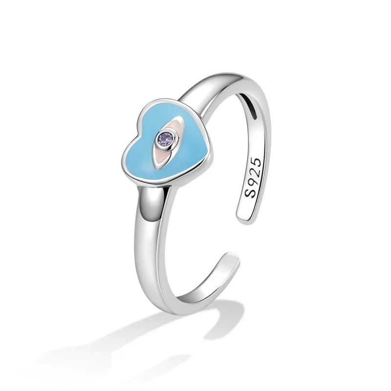 (image pour) Bague ouverte aux yeux de diable style Pandora avec inscription "Love" - SCR806 - Afficher 2