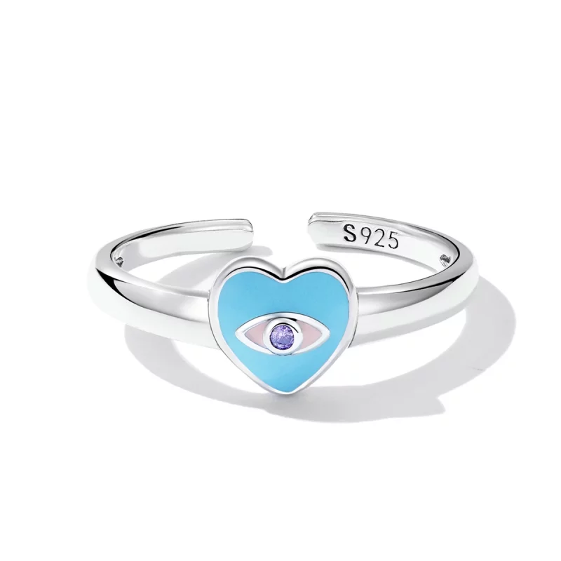 (image pour) Bague ouverte aux yeux de diable style Pandora avec inscription "Love" - SCR806 - Afficher 3