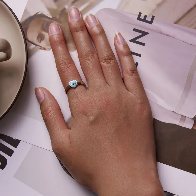 (image pour) Bague ouverte aux yeux de diable style Pandora avec inscription "Love" - SCR806 - Afficher 6