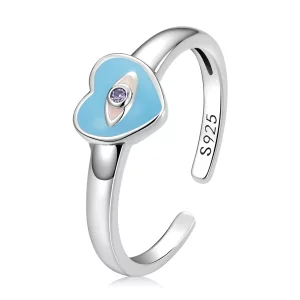 (image pour) Bague ouverte aux yeux de diable style Pandora avec inscription "Love" - SCR806