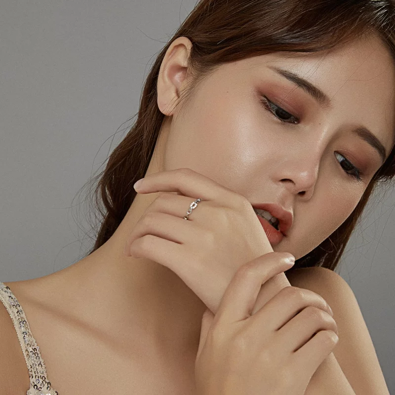 (image pour) Bague ouverte à chaîne géométrique de style Pandora - BSR145 - Afficher 6